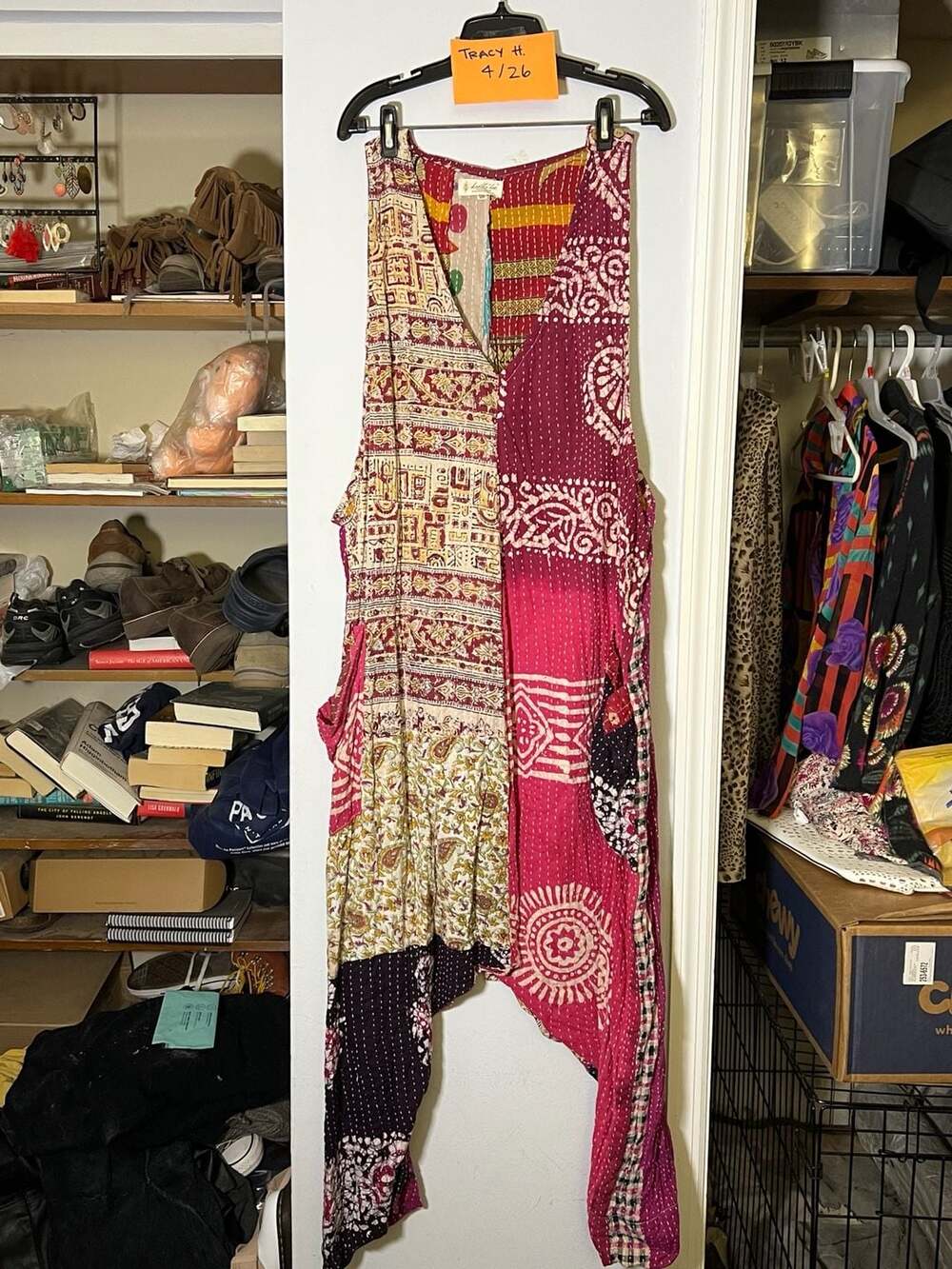 Kantha Bae Erin Patchwork Kantha Stitched Harem Jumpsuit One Size